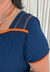 Vestido Midi Manga Curta Marinho - loja online