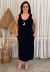 Vestido Regata Midi com Bolsos Preto na internet