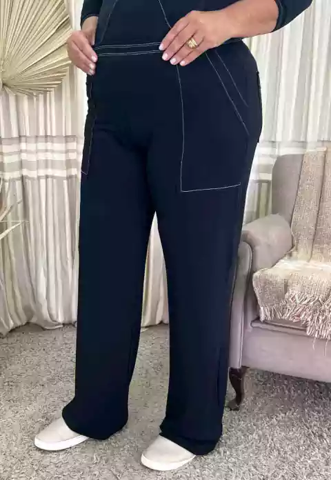 Calça Pantalona Bolsos a Fio