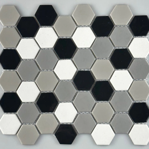 Pastilhas de Vidro Eco Hexagonais Gloss e Fosca placa 26,7x31 cm - comprar online