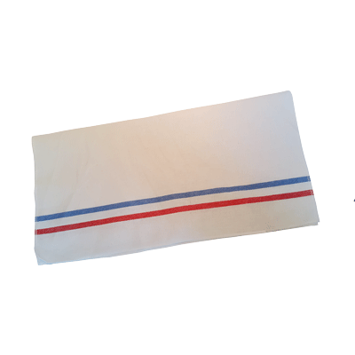 3765- Repasador clasico algodon blanco fajinador azul y roja - comprar online