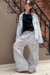 SET WIDE GARDENIA PLATEADA 2 PIEZAS PANTALON LARGO Y CAMISA en internet