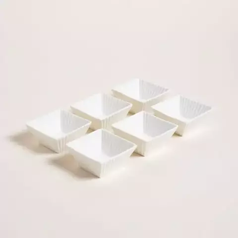 SET X 6 COPETINEROS DE PORCELANA RAYAS