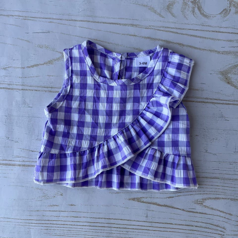 Blusa cuadros - 3/6 meses