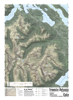 Mapa Travesía de los Cuatro Refugios, Bariloche, Río Negro. - comprar online