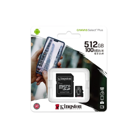 Memoria MicroSD Canvas Select Plus 512GB Kingston - comprar online