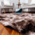 Tapete de Sala ,Quarto Felpudo Peludo Antiderrapante Macio 2,00m x 1,40m - Marrom Mesclado