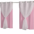 Cortina Sala Forro Blecaute Tecido Com Voil 2,70m X 1,80m Varão 2m -Rosa