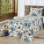 Colcha Cobre Leito Solteiro 2 Peças Dupla Face- Azul Floral