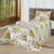 Colcha Cobre Leito Solteiro 2 Peças Dupla Face -Amarelo Floral