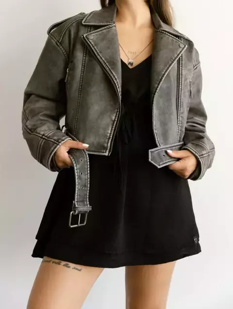 Jaqueta Emilly Over Couro - comprar online