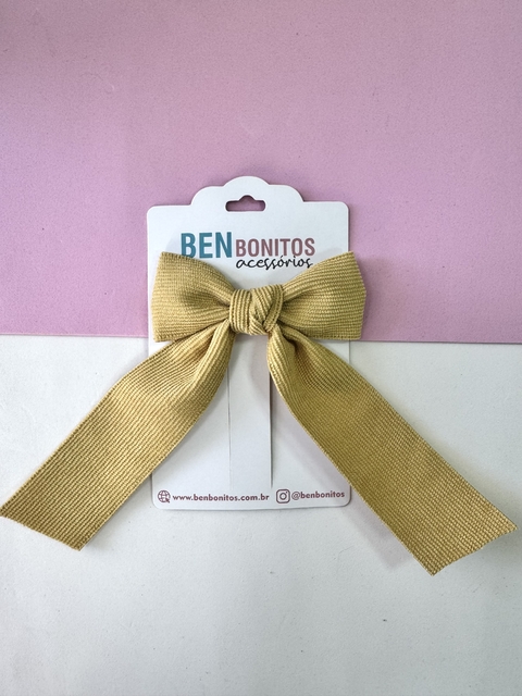 Laço Bella - Amarelo Queimado Veludo Cotelê - comprar online