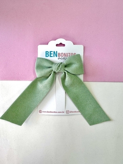 Laço Bella - verde menta Veludo Cotelê - comprar online
