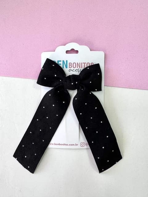 Laço Bella - Preto com strass - comprar online