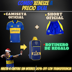 COMBO - Camiseta de Boca + Short de Boca Oficiales + Botinero de regalo - comprar online