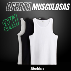 ¡OFERTA IMPERDIBLE - 3X1 en MUCULOSAS! - Blanca, Negra y Gris! - comprar online