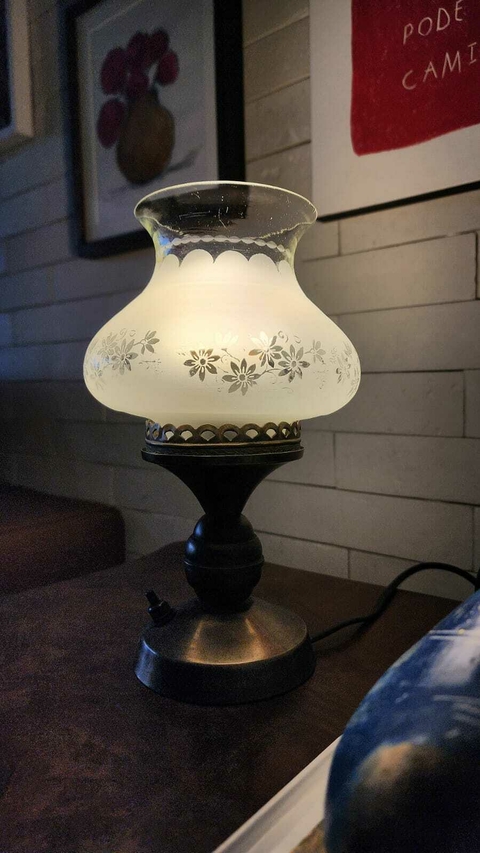 Luminária em latão c/ cúpula em vidro - comprar online