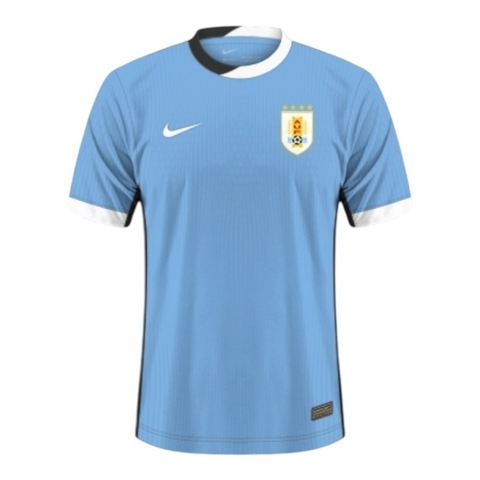camisa-selecao-uruguai-I-home-24-25-torcedor-masculina-azul-branco-preto-suaréz-darwin-nunes-arrascaeta
