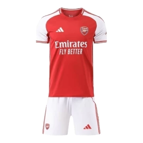 kit-infantil-arsenal-i-home-25/26-adidas-vermelho-e-branco-gabriel-jesus-martinelli-odegaard-havertz-sterling-saka
