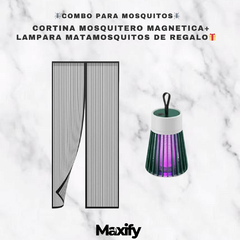 COMBO PARA MOSQUITOS - CORTINA MOSQUITERO MAGNETICA+ LAMPARA MATAMOSQUITOS DE REGALO