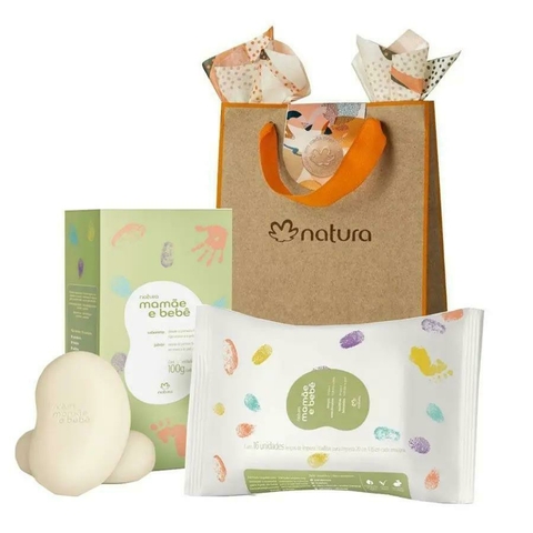 KIT MAMÃE E BEBÊ LENÇO UMIDECIDO E SABONETE EM BARRA - comprar online