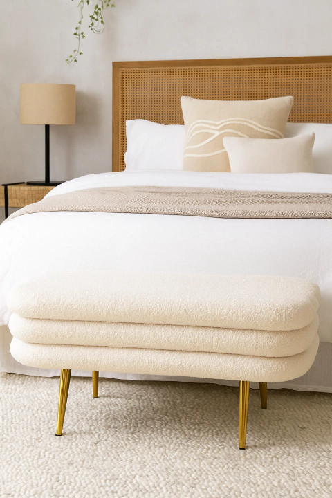 Banqueta Pie de Cama Patas Doradas - comprar online