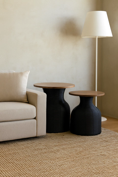 Mesa Base Curva Negra