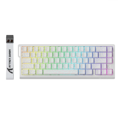 Teclado Attack Shark X68HE WHITE CONTOUR LINES - MAGNETIC SWITCH - comprar online