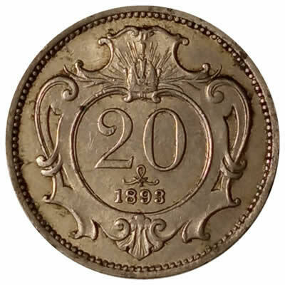 20 hellers - Austria - 1893