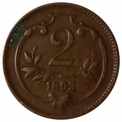 2 hellers - Austria - 1893