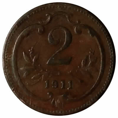 2 hellers - Austria - 1911