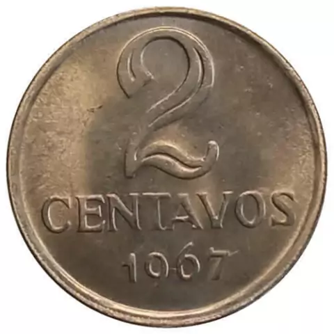 2 centavos de cruzeiro - Brasil - 1967 FC - REF: V290