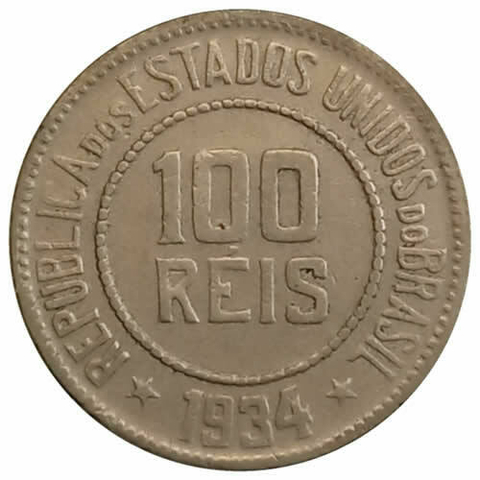100 reis - Brasil - 1934 SOB - REF: 88