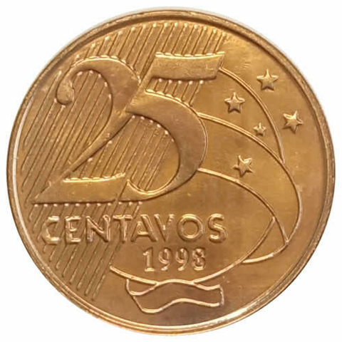 25 Centavos Real - Brasil - 1998 - FC