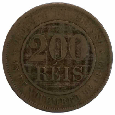200 Reis - Brasil - 1895 REF: V048