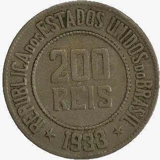 200 Réis - Brasil - 1933 - REF:105 - comprar online