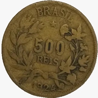 500 Réis - Brasil - 1924 - REF:124 - comprar online