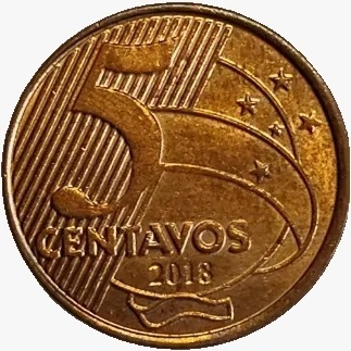 5 centavos real - Brasil - 2018 - comprar online