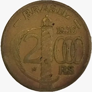 2000 Réis - Brasil - 1936 - REF:160 - comprar online