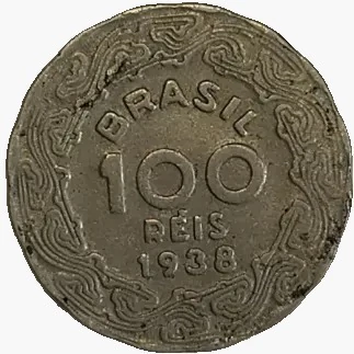 100 Réis - Brasil - 1938 - REF:163 - comprar online