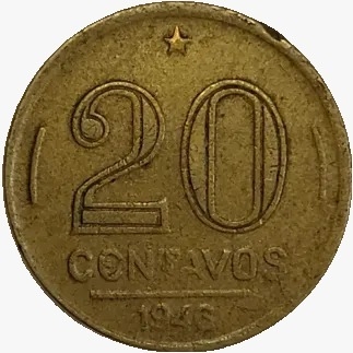 20 centavos de cruzeiro - Brasil - 1946- REF:188 - comprar online