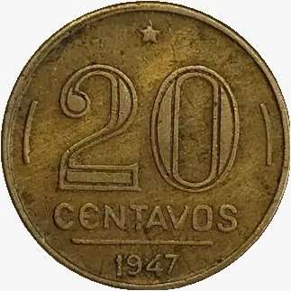 20 centavos de cruzeiro - Brasil - 1947- REF:189 - comprar online