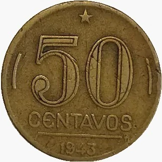 50 centavos de cruzeiro - Brasil - 1943- REF:192 - comprar online