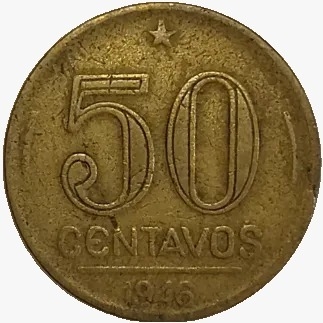 50 centavos de cruzeiro - Brasil - 1946- REF:195 - comprar online