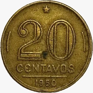 20 centavos de cruzeiro - Brasil - 1950 - REF:208 - comprar online