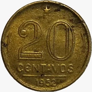 20 centavos de cruzeiro - Brasil - 1952 - REF:210 - comprar online