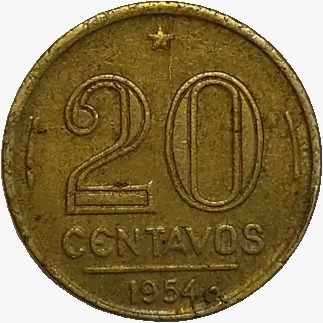 20 centavos de cruzeiro - Brasil - 1954 - REF:212 - comprar online