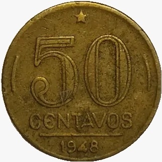 50 centavos de cruzeiro - Brasil - 1948- REF:215 - comprar online