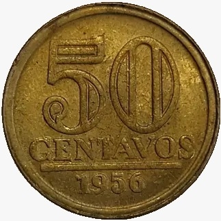 50 Centavos de Cruzeiro FC - Brasil - 1956 - REF:254 - comprar online