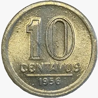 10 centavos de cruzeiro - Brasil - 1956 - REF:257 - comprar online